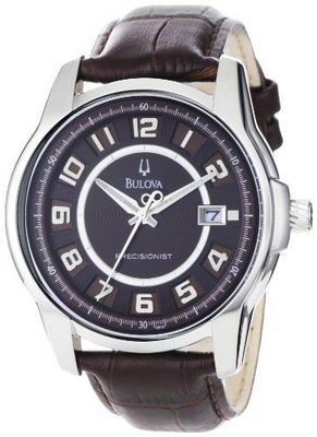 Bulova Men&#39;s 96B128 Precisionist Claremont Brown Leather Watch