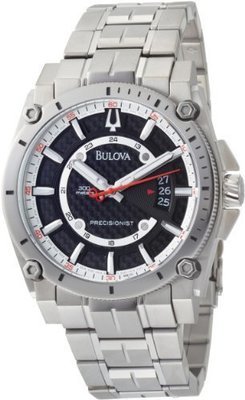 Bulova Men&#39;s 96B133 Precisionist Champlain Black Dial Titanium Bracelet Watch