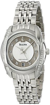 Bulova Women&#39;s 96R141 Precisionist Tanglewood Diamond Steel Bracelet Watch