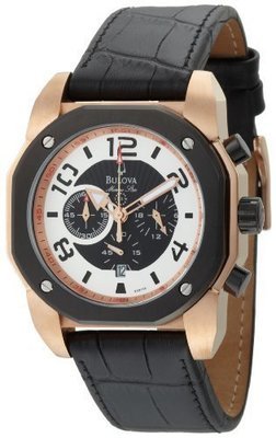 Bulova Men&#39;s 98B138 Marine Star Black Dial Strap Watch