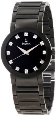 Bulova Men&#39;s 98D001 Diamond Accented Stainless Steel Bracelet Watch