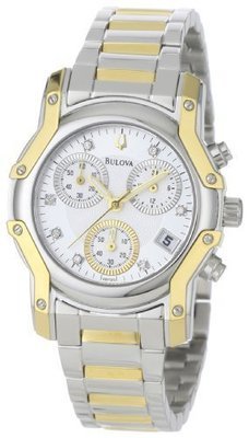 Bulova Women&#39;s 98P120 Wintermoor Two-Tone Diamond Chronograph Watch