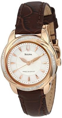 Bulova Women&#39;s 98R152 Precisionist Brightwater Leather strap Watch