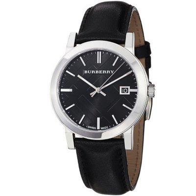 Burberry Men&#39;s BU9009 Black Leather Strap Watch