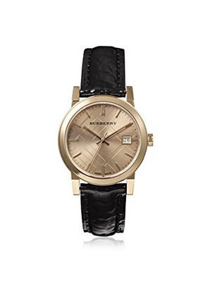 Details about Burberry Woman&#39;s Watch BU9142 City Ladies Elegant Black &amp; Gold 34MM Sapphire