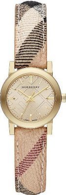 Burberry Champagne Dial Haymarket Check Fabric Ladies Watch Burberry BU9219