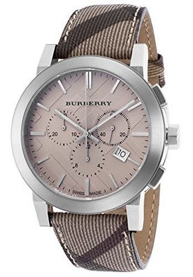 BURBERRY Men&#39;s BU9361 Smoke Check Strap/Brown Stainless Steel Watch