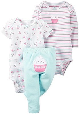 Carter&#39;s Baby Girls 3 Pc Back Art 126g365, Pink, 18 Months