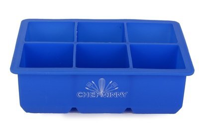 Chef VInny 6 Cavity Silicone king Ice Cube Tray Dark Blue