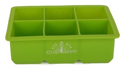 Chef Vinny 6 Cavity Silicone king Ice Cube Tray green