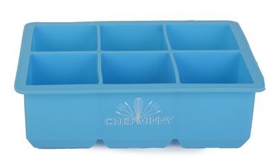 Chef Vinny 6 Cavity Silicone king Ice Cube Tray light blue