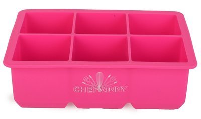 Chef Vinny 6 Cavity Silicone king Ice Cube Tray pink