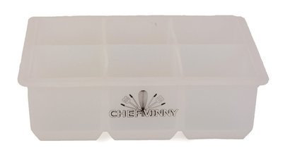 Chef Vinny 6 Cavity Silicone king Ice Cube Tray White