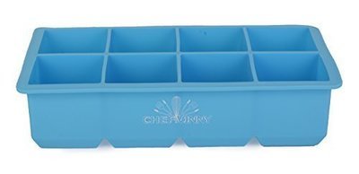Chef Vinny 8 Cavity Silicone King Cube Ice Tray light blue