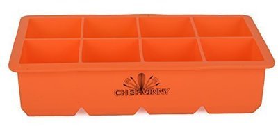 Chef Vinny 8 Cavity Silicone King Cube Ice Tray orange