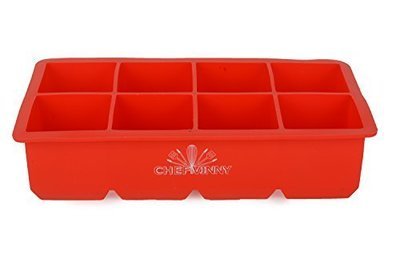 Chef Vinny 8 Cavity Silicone King Cube Ice Tray red
