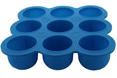 Chef Vinny 9 Slot Silicone Baby Food Container- Freezer, Microwave Dishwasher Safe (Blue)