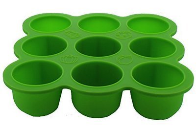 Chef Vinny 9 Slot Silicone Baby Food Container- Freezer, Microwave Dishwasher Safe (Green)