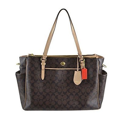 Coach Peyton Brown Signature Multifunction Tote and Baby Diaper Bag
