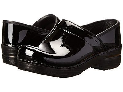 Professional Stapled Clog By Dansko Unisex Nursing Shoe Black Patent