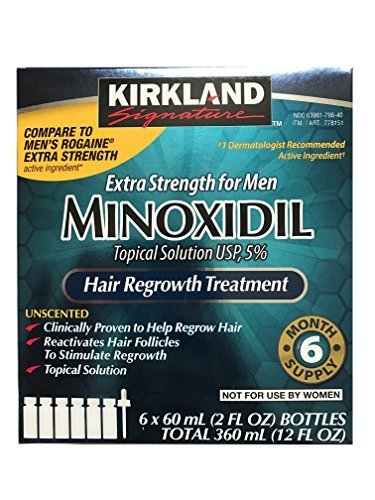 Kirkland  Minoxidil 5% Extra Strength Hair Regrowth for Men, 6 Month Supply