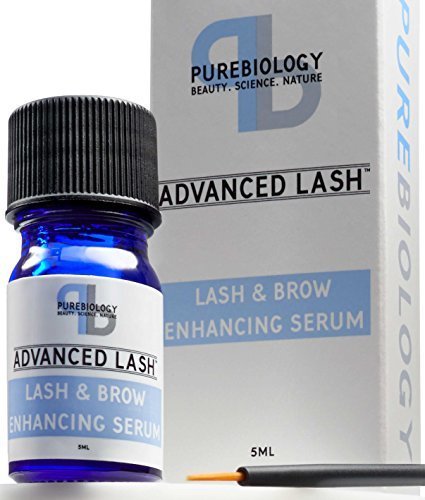 Pure Biology Eyelash Growth Serum &amp; Eyebrow Enhancer w/ Breakthrough Growth Stimulating Complex - Safe &amp; Irritation-Free (Precision Applicators Included)