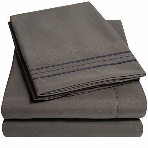 1500 Supreme Collection Extra Soft King Sheets Set, Gray - Luxury Bed Sheets Set With Deep Pocket Wrinkle Free Hypoallergenic Bedding, Over 40 Colors, King Size, Gray
