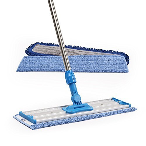 18&quot; Professional Microfiber Mop | Stainless Steel Handle | 3 Premium Mop Pads + 2 FREE Microfiber Cloths