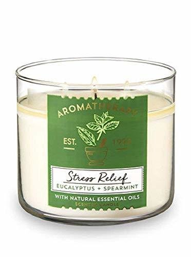 Bath &amp; Body Works, Aromatherapy Stress Relief 3-Wick Candle, Eucalyptus Spearmint