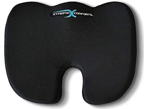 Coccyx Orthopedic Memory Foam Seat Cushion - Helps With Sciatica Back Pain - Perfect for Your Office Chair and Sitting on the Floor Gives Relief From Tailbone Pain
