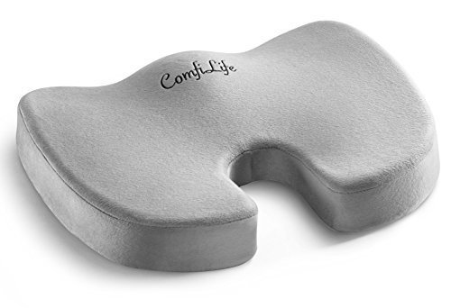ComfiLife Premium Comfort Seat Cushion – Non-Slip Orthopedic Memory Foam Coccyx Cushion for Tailbone Pain – Office Chair Car Seat Cushion – Back Pain &amp; Sciatica Relief