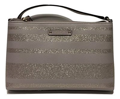 Kate Spade New York Haven Lane Ramey Crossbody Handbag (Grey Glitter Stripes)