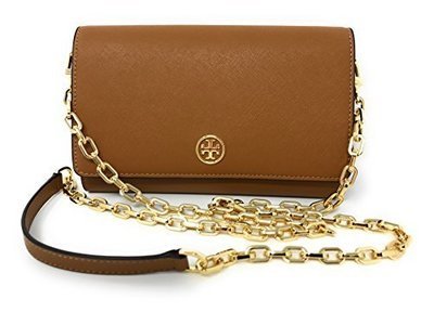 Tory Burch 36905 202 Robinson Chain Wallet Tiger&#39;s Eye Saffiano Leather Gold-Tone Hardware Crossbody Handbag