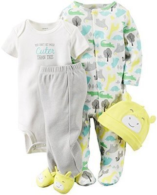 Carter&#39;s Unisex Baby 4 Pc Sets 126g361, Yellow, 3 Months