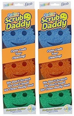 Scrub Daddy - Flex Texture Sponge, 6 Pack - Colors And Packaging May Vary