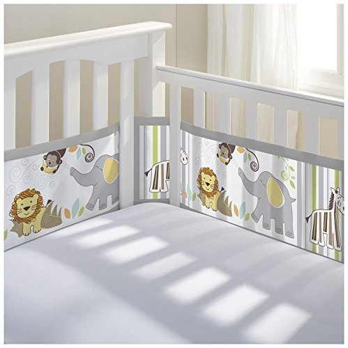 BreathableBaby Breathable Mesh Crib Liner- Safari Fun 2, Multi, 1 Pack