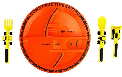 Constructive Eating - Construction Utensil Set with Construction Plate