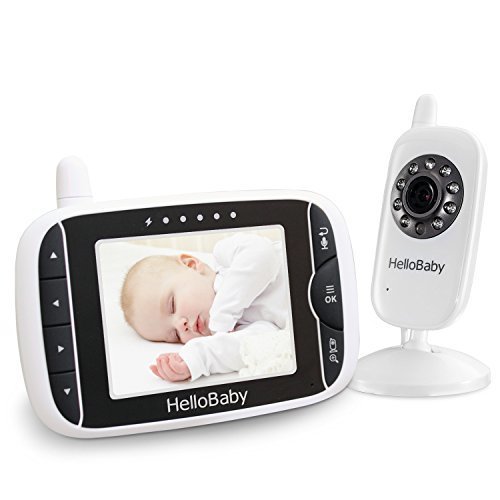 HelloBaby 3.2 Inch Video Baby Monitor with Night Vision &amp; Temperature Sensor, Two Way Talkback System