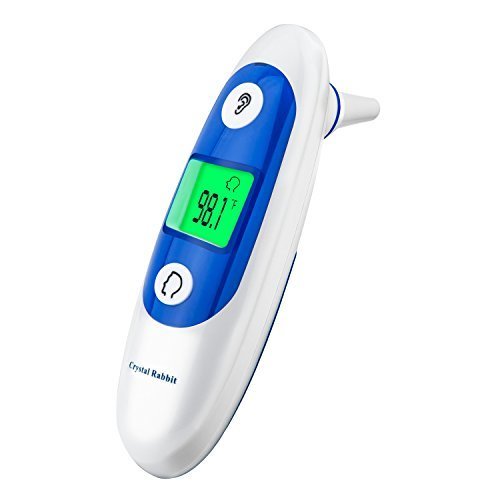 Medical Forehead and Ear Thermometer,Crystal Rabbit Infrared Digital Thermometer Suitable For Baby, Infant, Toddler and Adults with FDA and CE approved