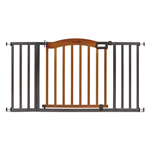 Summer Infant Decorative Wood &amp; Metal 5 Foot Pressure Mounted Gate, Brown/Black