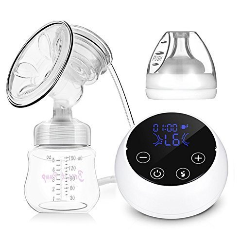 Vakey Electric Breast Pump,Comfort Breastfeeding Breast Pump Milk Pump, Single Baby Breast Pump for Travel USB Charging 9 Levels Massage Suction HD LED Display