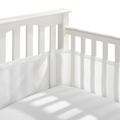 Breathable Baby Breathable Mesh Crib Liner | Doctor Endorsed | Prevents Babies from Getting Stuck in Crib Slats | Fits 4 Sided Slatted & Solid Back Cribs | White Breathable Baby Breathable Mesh Crib Liner | Doctor Endorsed | Prevents Babies from Getting Stuck in Crib Slats | Fits 4 Sided Slatted & Solid Back Cribs | White