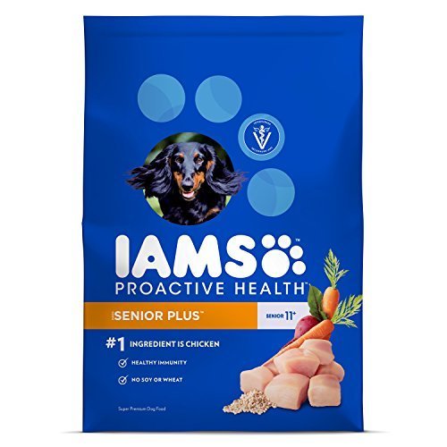 IAMS PROACTIVE HEALTH Senior Plus Premium Dry Dog Food (1) 12.5 Pound Bag; Veterinarians Recommend IAMS; Chicken Is #1 Ingredient