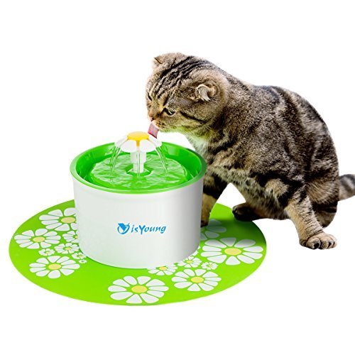 isYoung Cat Fountain 1.6L Automatic Pet Water Fountain Pet Water Dispenser, Dog/Cat Health Caring Fountain and Hygienic Dog Fountain