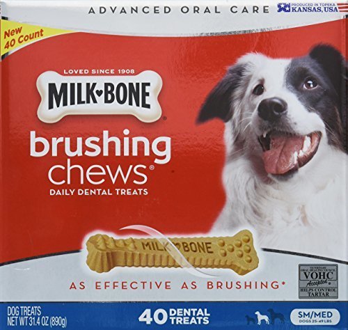Milk Bone Brushing Chews (Small/Medium) 40 Dental Treats 31.4oz by Milk-Bone