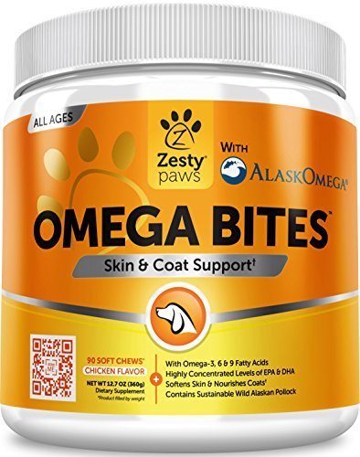 Omega 3 Alaskan Fish Oil Chew Treats for Dogs - With AlaskOmega for EPA &amp; DHA Fatty Acids - For Shiny Coats &amp; Itch Free Skin - Natural Hip &amp; Joint Support + Promotes Heart &amp; Brain Health - 90 Count