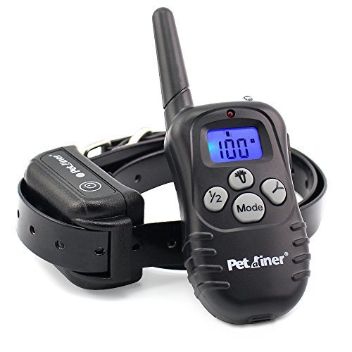 Petrainer Upgraded Model Rechargeable &amp; Waterproof Remote Dog Training Collar 330 yd Electric Dog Bark Collar with Beep/Vibration/Shock Collar for Dogs