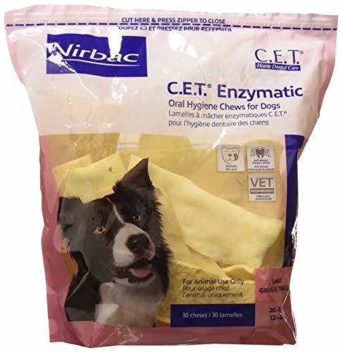 Virbac Corp C.E.T. Enzymatic Oral Hygiene Chews for Dogs 30 Chews (Large Dogs 26 to 50lbs) Treats Chews
