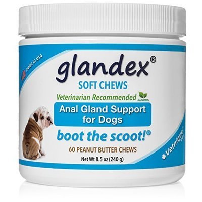 Glandex Soft Chews 60 Count, Anal Gland Fiber &amp; Probiotic Digestive Supplement for Dogs