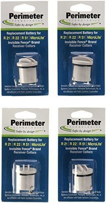 Perimeter Technologies Four Pack Dog Fence Batteries for Invisible Fence R21 or R51 Receiver Collars by (4-Pack)